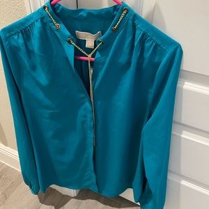 Michael Kors button down blouse. Tile Blue